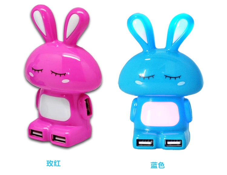 Rabbit shape USB HUB with 4ports and led