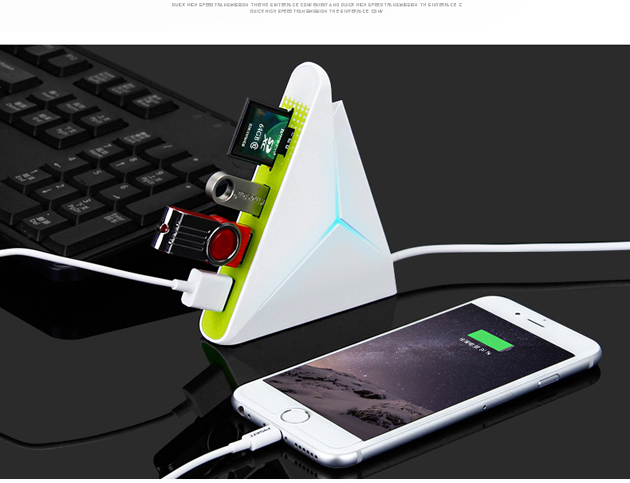 Sandwich shape  HUB with 3 usb ports,1 sd and tf card slot